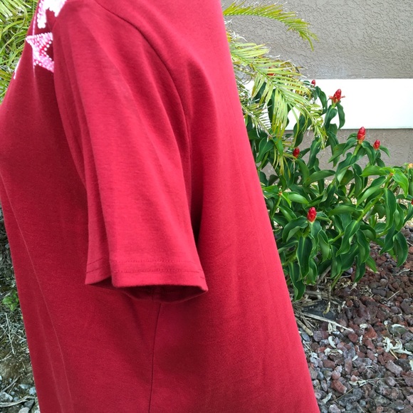 Croft & Barrow Red Tee Shirt with White Stars XXL - Picture 4 of 7
